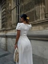 Premium Kalp Yaka Balon Kol Pinterest Yazlık Uzun Yırtmaçlı Elbise
