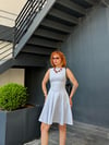 Premium Kat Kat Volanlı Sıfır Kol Mini Elbise