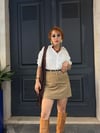 Premium Kemerli Kadife Mini Etek