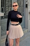 Premium Kemerli Pileli Mini Şort Etek DERRY