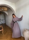 Premium Keten Balon Kol Tesettür Elbise