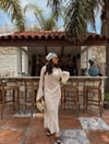Premium Kolları Fırfırlı Uzun Beac Wear Elbise