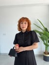 Premium Modal Balon Kol Fırfırlı Kemerli Uzun Elbise