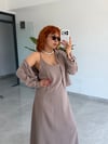 Premium Modal gömlek -Askılı Elbise 2'li Takım