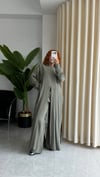 Premium Modal Yırtmaçlı Uzun Tunik -Beli Lastikli Pantolon 2'Li Takım