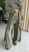 Premium Modal Yırtmaçlı Uzun Tunik -Beli Lastikli Pantolon 2'Li Takım