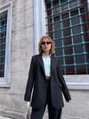 Premium Noxs Parlak Taş Baskılı Vatkalı Blazer