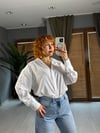 Premium Oversize Tesettür Beyaz Poplin Gömlek