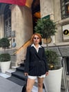 Premium Pamuklu Parlak Taş Baskılı Blazer Ceket