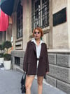 Premium Pamuklu Parlak Taş Baskılı Blazer Ceket