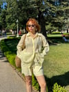 Premium Süit Parlak Taşlı Şort-Taşlı Gömlek İkili Takım