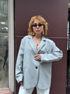 Premium Taş Baskılı Astarlı Yırtmaçlı Parlak Pamuklu Blazer Ceket
