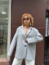 Premium Taş Baskılı Astarlı Yırtmaçlı Parlak Pamuklu Blazer Ceket