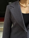 Premium Taş Baskılı Parlak Blazer Ceket DRYY