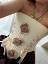 Premium Tasarım Taş Baskılı Helen Korse Bluz