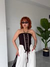Premium Tasarım Taş Baskılı Helen Korse Bluz