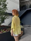 Premium Transparan Sarı Butter Yellow Perry Oversize Gömlek