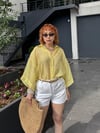 Premium Transparan Sarı Butter Yellow Perry Oversize Gömlek