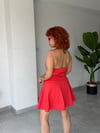 Premium Trend %100 Pamuk Sırt Dekolteli Mini Elbise