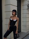 Premium Trend Dantel Detaylı İnce Askılı Agraflı Crop Korse Bluz