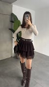Premium Trend Dantelli Fırfırlı Mini Kemerli Etek