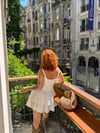 Premium Trend Fırfırlı Korse Detaylı Askılı Mini Elbise