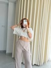 Premium Trend Modal Şallı Pul Detaylı Bol Paça Pantolon