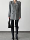 Premium Trend Oversize Antrasit Poliviscon Blazer Ceket
