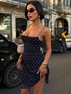 Premium Trend Şifon Puantiye Desenli İnce Askılı Mini Elbise