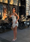 Premium Trend Şifon Puantiye Desenli İnce Askılı Mini Elbise