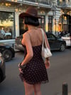 Premium Trend Şifon Puantiye Desenli İnce Askılı Mini Elbise