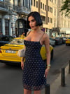 Premium Trend Şifon Puantiye Desenli İnce Askılı Mini Elbise