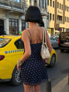 Premium Trend Şifon Puantiye Desenli İnce Askılı Mini Elbise