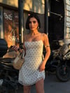 Premium Trend Şifon Puantiye Desenli İnce Askılı Mini Elbise