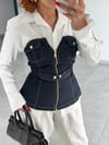 Premium Trend Tasarım Denim Korse