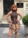 Premium Trend Tasarım Fırfırlı Desenli Mini Elbise