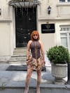 Premium Trend Tasarım Fırfırlı Desenli Mini Elbise