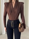 Premium Trend Vatkalı Drapeli Bodysüit