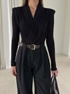 Premium Trend Vatkalı Drapeli Bodysüit