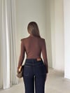Premium Trend Vatkalı Drapeli Bodysüit