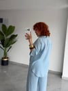 Premium Trend Yazlık İncecik Denim Gömlek-Pantolon 2'li Takım