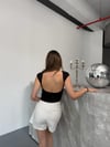 Sırt Dekolteli Crop Kısa Kollu T-shirt Crop Bluz