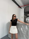 Sırt Dekolteli Crop Kısa Kollu T-shirt Crop Bluz
