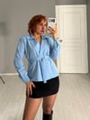 Vatkalı Kemerli Poplin Gömlek