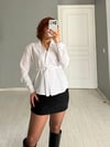 Vatkalı Kemerli Poplin Gömlek