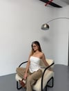 Yırtmaç Detaylı Straplez Bluz