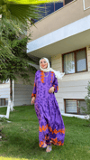 MOR VİSKON ELBİSE