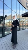 ÖNDEN DÜĞMELİ ELBİSE SİYAH