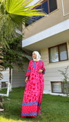 PEMBE VİSKON ELBİSE