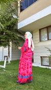 PEMBE VİSKON ELBİSE